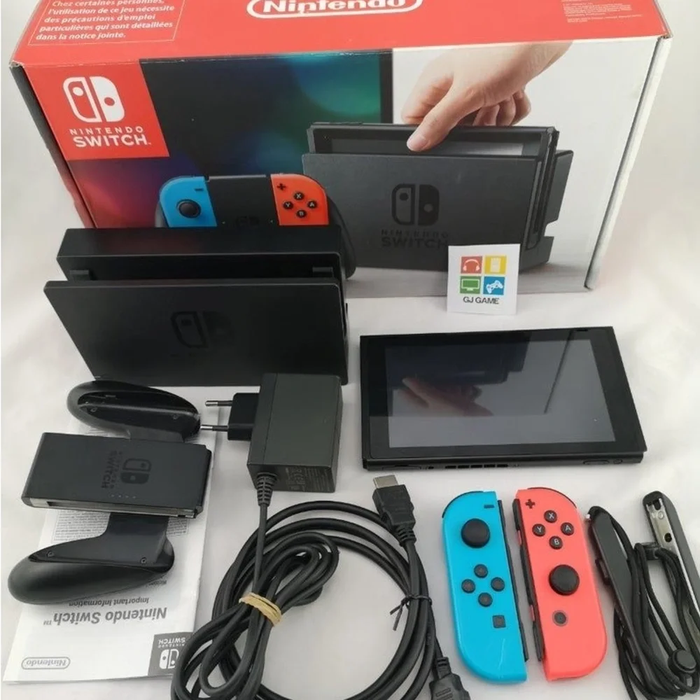 Nintendo Switch Console with Red and Blue Joy-Con